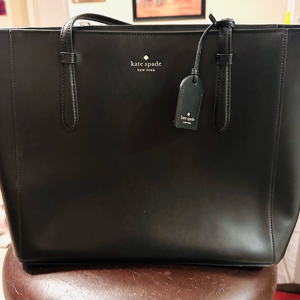 Kate spade beautiful large black tote. 16 by 11